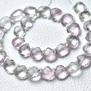 Natural Pink Amethyst Heart Beads Pair 9mm Faceted Heart Briolettes Gemstone Beads Superb Amethyst Beads Wholesale Beads 10 Pcs No5992