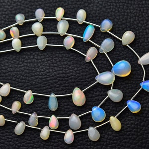 Natural AA Ethiopian Opal Pear Beads 4x5mm to 6x10mm Smooth Pear Briolettes Gemstone Beads Finest Opal Stone Beads 7 Inches Strand No6251