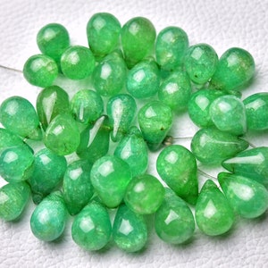 6.5 Inch Strand Green Quartz Plain Teardrop 8x12mm to 10x15mm Smooth Tear Drops Gemstone Beads DYED Quartz Beads Semi Precious Stone No2851