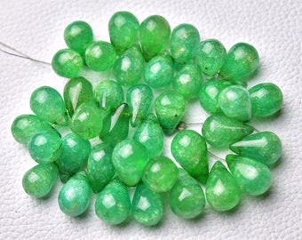 6.5 Inch Strand Green Quartz Plain Teardrop 8x12mm to 10x15mm Smooth Tear Drops Gemstone Beads DYED Quartz Beads Semi Precious Stone No2851