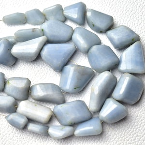 Natural Blue Calcite Nuggets Beads 10mm to 25mm Faceted Big Nugget Briolette Gemstone Beads Blue Calcite Beads Strand 8 Inches Strand No5747