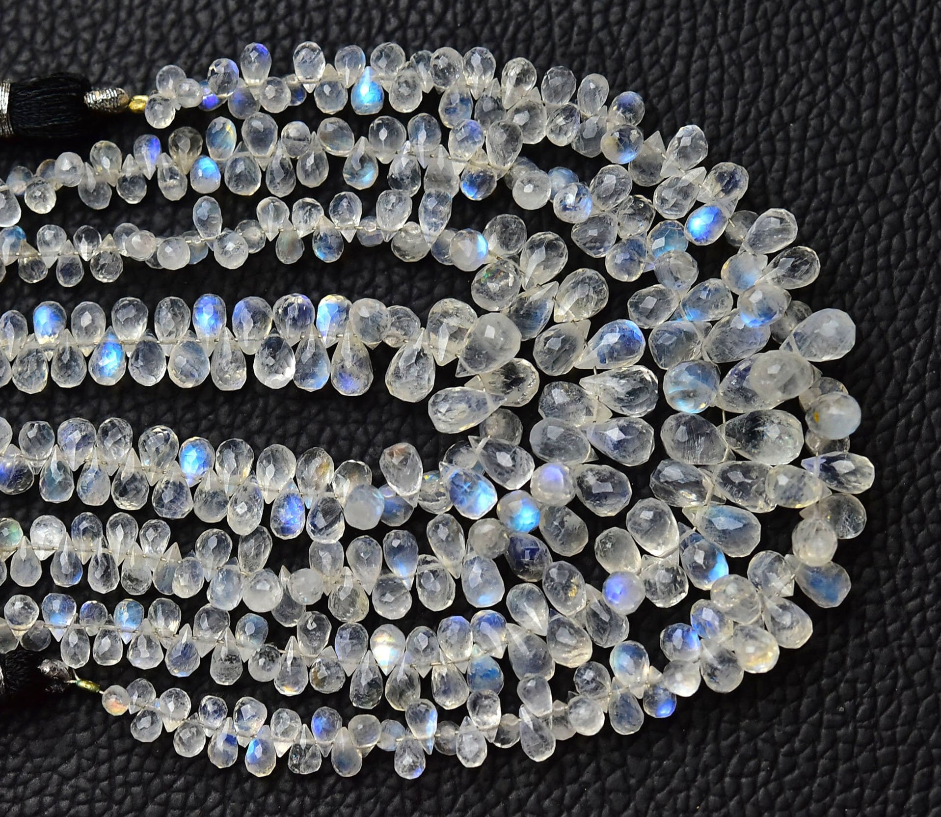 AAA Rainbow Moonstone Teardrop Beads 3x5mm to 5x8mm Faceted Tear
