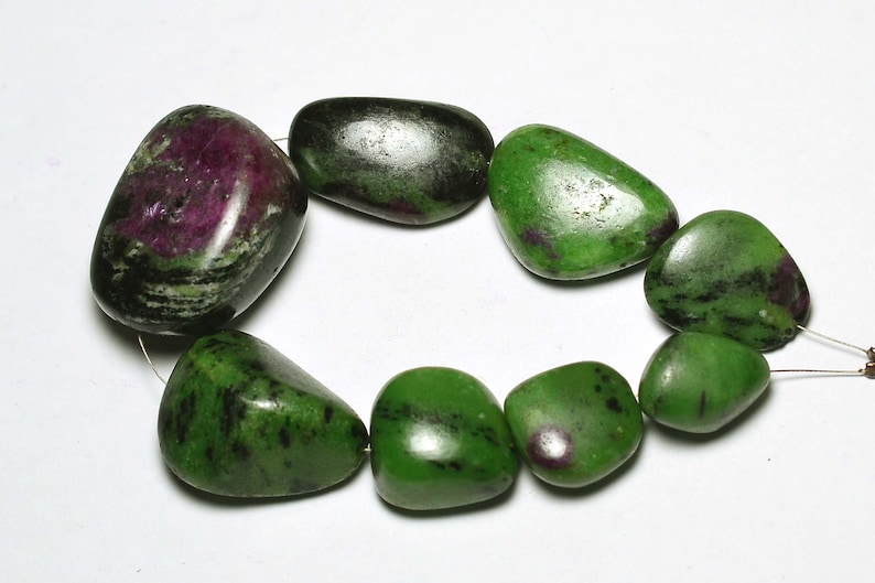 8.5 Inches Strand Natural Ruby Ziosite Nuggets 15mm to 37mm Smooth Gemstone Beads Rare Ruby Ziosite Beads No3275