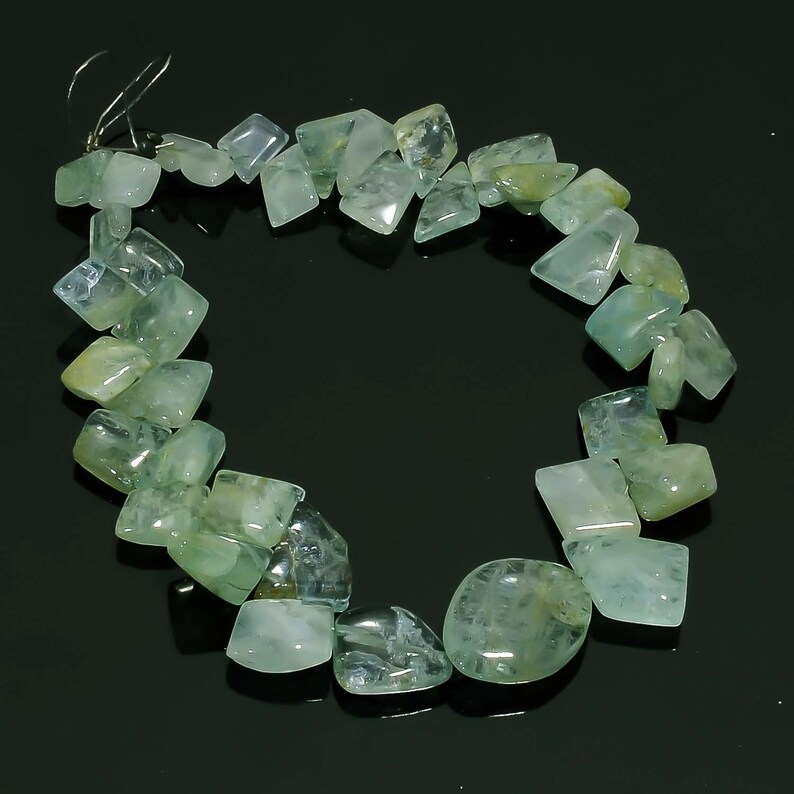 7.5 Inches Natural Aquamarine Nugget Beads 5x7mm to 13x18mm Smooth Nuggets Gemstone Beads Rare Aquamarine Stone Nugget No1750