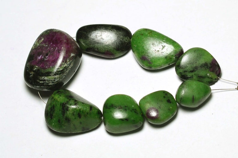 8.5 Inches Strand Natural Ruby Ziosite Nuggets 15mm to 37mm Smooth Gemstone Beads Rare Ruby Ziosite Beads No3275
