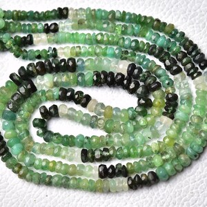 Natural Emerald Rondelles 3.5mm to 5.5mm Faceted Gemstone Rondelle Beads Finest Emerald Shaded Roundel Beads 16 Inches Strand No3900