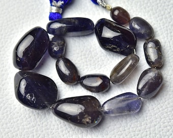8.5 Inches Natural Iolite Plain Nuggets Beads 6x9mm to 17x21mm Smooth Gemstone Nugget Beads Rare Iolite Beads Semi Precious Beads No2790