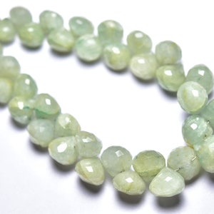 Natural Aquamarine Onion Beads 8mm to 10mm Faceted Onion Shape Briolettes Gemstone Beads Rare Aquamarine Stone - 7 Inches Strand No4152