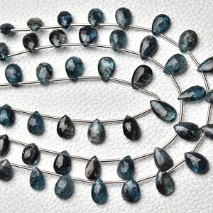 Natural Moss Aquamarine Pear Beads 5x7mm to 6x9mm Faceted Pear Briolette Gemstone Bead Aquamarine Beads Jewelry Making 8 Inch Strand No6477