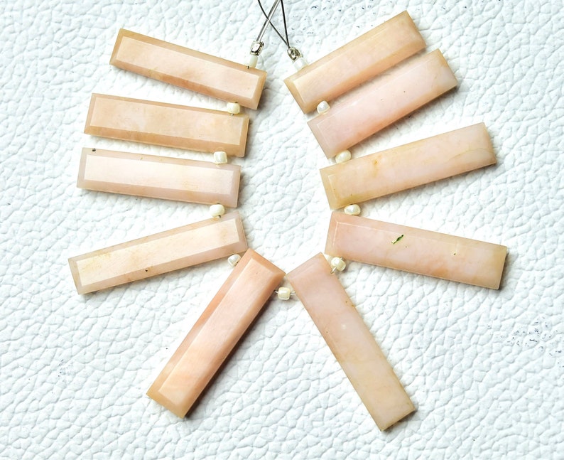Barras de ópalo rosa peruano natural, de 6 x 23 mm a 7 x 27 mm ...