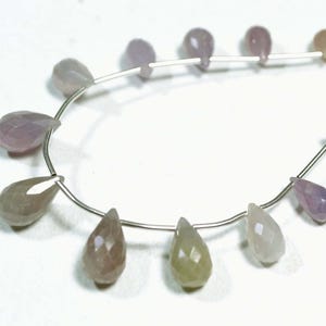 6 Inches Strand Natural Sapphire Teardrops Beads 4.5x5.5mm to 7x11mm Faceted Gemstone Tear Drops Beads Genuine Sapphire Precious Gems No505