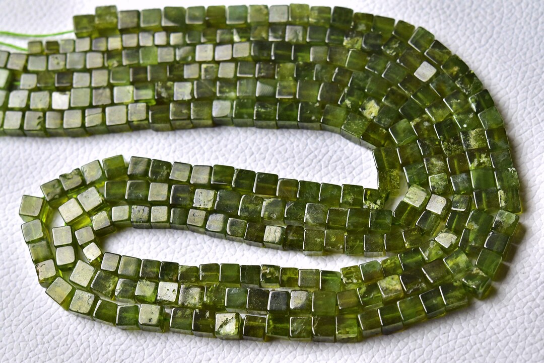 Natural Vesuvianite Cube Beads 4mm to 5mm Smooth Cube Briolettes