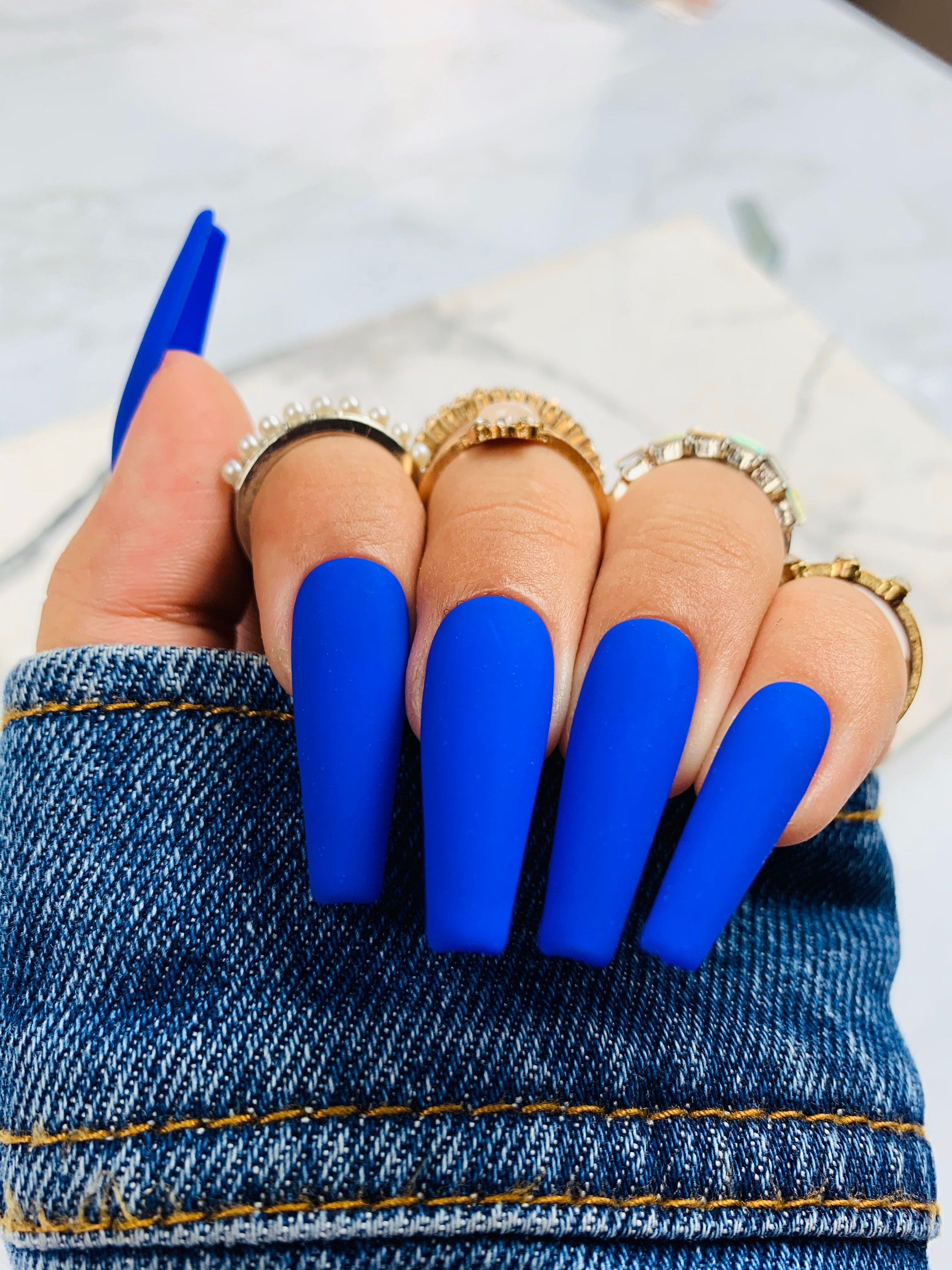 Press on Nails Royal Blue Nails Matte Nails Matte Royal | Etsy Press on Nails Royal Blue Nails Matte Nails Matte Royal | Etsy