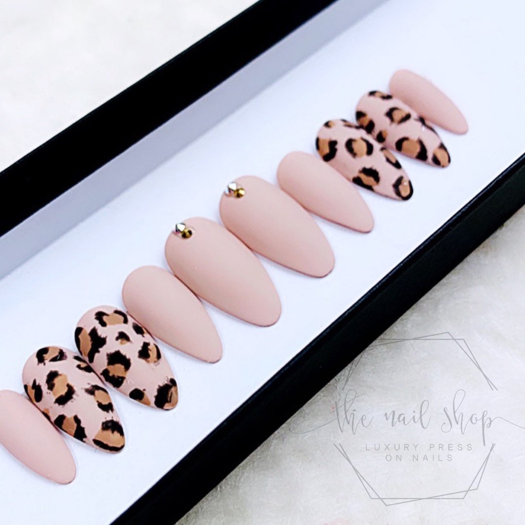 Classy Cheetah Press On Nails Cheetah Nails Brown Nails | Etsy
