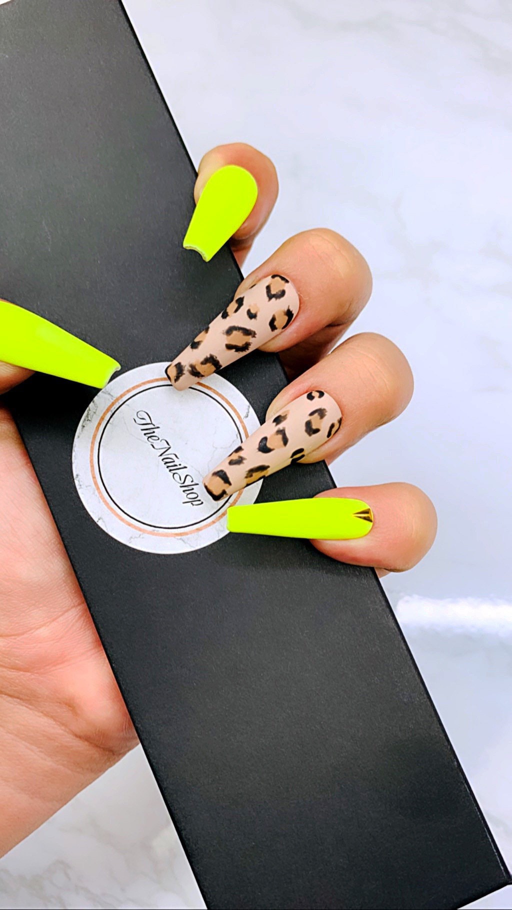 Neon Cheetah Press on Nails Cheetah Nails Brown Nails | Etsy