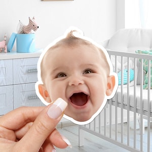 Pegatina de cara de bebé personalizada, bonita pegatina de bebé personalizada, pegatina de cara de niño personalizada para álbumes de recortes y diarios