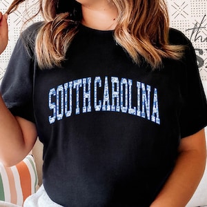 South Carolina Shirt Blaue Blumen South Carolina T-shirt South Carolina Mama Hemd Blaue Blume Cottagecore Südcarolina Zustand Geschenke