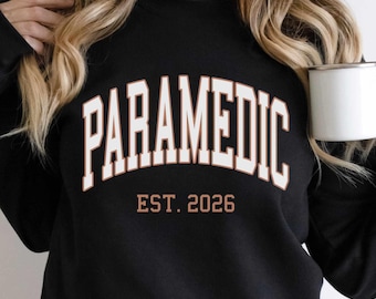 Custom Paramedic Sweatshirt Unisex Fit Boho Paramedic Est 2026 SweaterPersonalized Paramedic Gifts EMS Team Shirts Emergency Medical Shirts