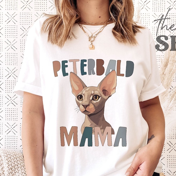 Boho Cat Mom Shirt Peterbald Cat Mom T-Shirt Furless Cat Mom Shirt Bald Cat Owner Gift Peterbald Cat Mama T Shirt Exotic Cat Gifts