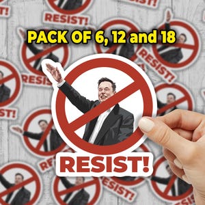 Resist Elon Sticker Pack Anti Elon Stickers Anti Fascism Sticker Deport Elon Stickers Anti Trump Sticker Sheet Pro Democracy Stickers