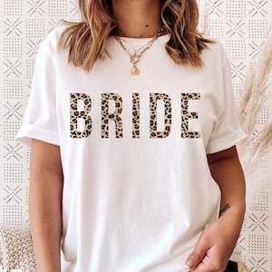 Leopard Print Bride Shirt Glitzy Bride Shirt Boujie Wedding T-shirt Bachelorette Party Shirt Bridal Shower Gift Shirt Wife to be Shirt