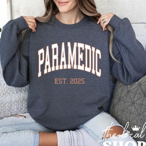 Custom Paramedic Sweatshirt Unisex Fit Boho Paramedic Est 2025 SweaterPersonalized Paramedic Gifts EMS Team Shirts Emergency Medical Shirts