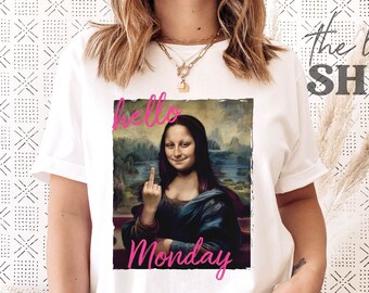 Vintage 80s Mona the Lisa Artwork T-shirt / Funny / Parody 