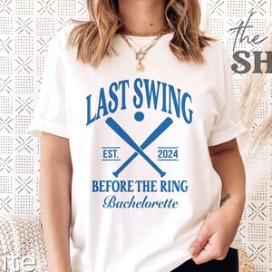 Custom Baseball Bridal Party Shirts Preppy Bachelorette Merch Matching Bach Last Swing Bride Crew Shirt Bride Gift For Wedding Party T-Shirt