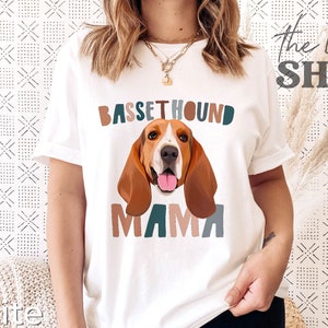 Basset Hound Mama Shirt Boho Basset Hound Mom T-shirt Basset Hound Dog Mom Gifts for Basset Hound Dog Owners Custom Basset Hound Mama Shirts