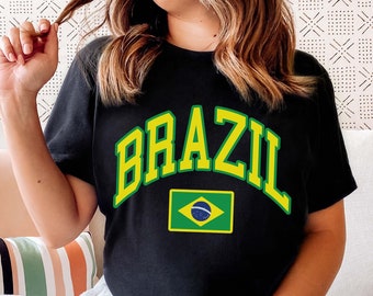 Brazil Flag T-shirt: Unisex Green and Yellow Brasil Shirt