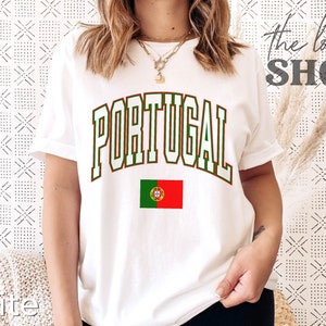 Portugal Shirt Unisex Fit Portuguese Flag T-shirt Portugal Shirts for Men and Women Preppy Green and Red Portugal Shirt