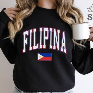 Filipina Sweatshirt Varsity Philippines Sweater Preppy Philippines Shirt Pinay Sweatshirt Filipina Girl Gift Shirt Philippines Flag Sweater
