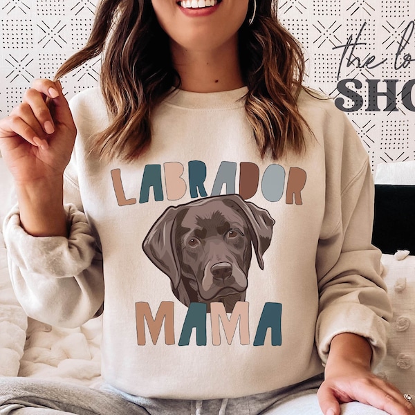 Labrador Mama Sweatshirt Boho Dog Mom Sweatshirt Brown Labrador Mama Owner Gift Dog Mama Sweater Chocolate Labrador Mom Gifts