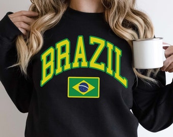 Sudadera con la bandera de Brasil: jersey unisex preppy