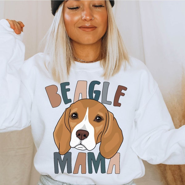 Beagle Mama Sweatshirt Unisex Fit Tan and White Beagle Mom Sweater Beagle Dog Mom Sweatshirt Beagle Mom Shirt Beagle Owner Gifts