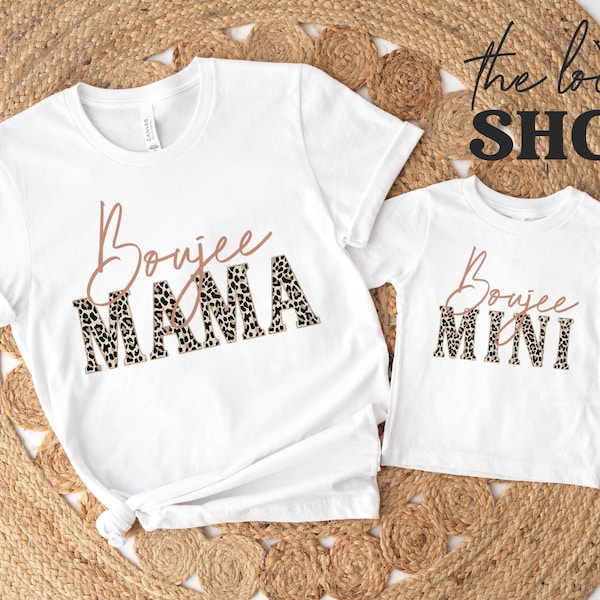 Boujee Mama and Mini Shirts Matching Leopard Print Mama and Baby T-shirts Mommy and Me Shirts Mother & Daughter Shirts Best Gifts for Moms