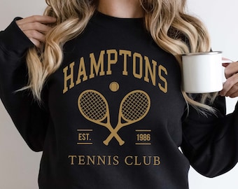 Hamptons Tennis Club Sweatshirt: Vintage Long Island Preppy Sweater