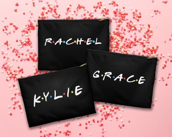 Custom Makeup Bag Friends Personalized Bachelorette Party Makeup Bags Custom Cosmetic Bag Bach Bridsemaid Gift Custom Name Beauty Pouch Gift