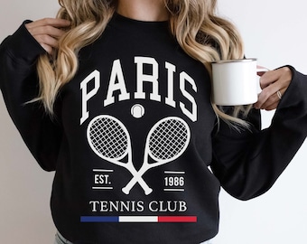 Paris Tennis Club Sweatshirt: Custom Preppy Unisex Sweater