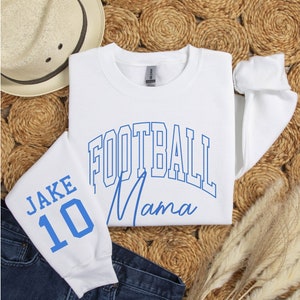 Custom Football Mom Sweatshirt Personalized Football Mama Sweater Custom Kids Name Football Shirt Personalized Mom Shirt Custom Mom Gift