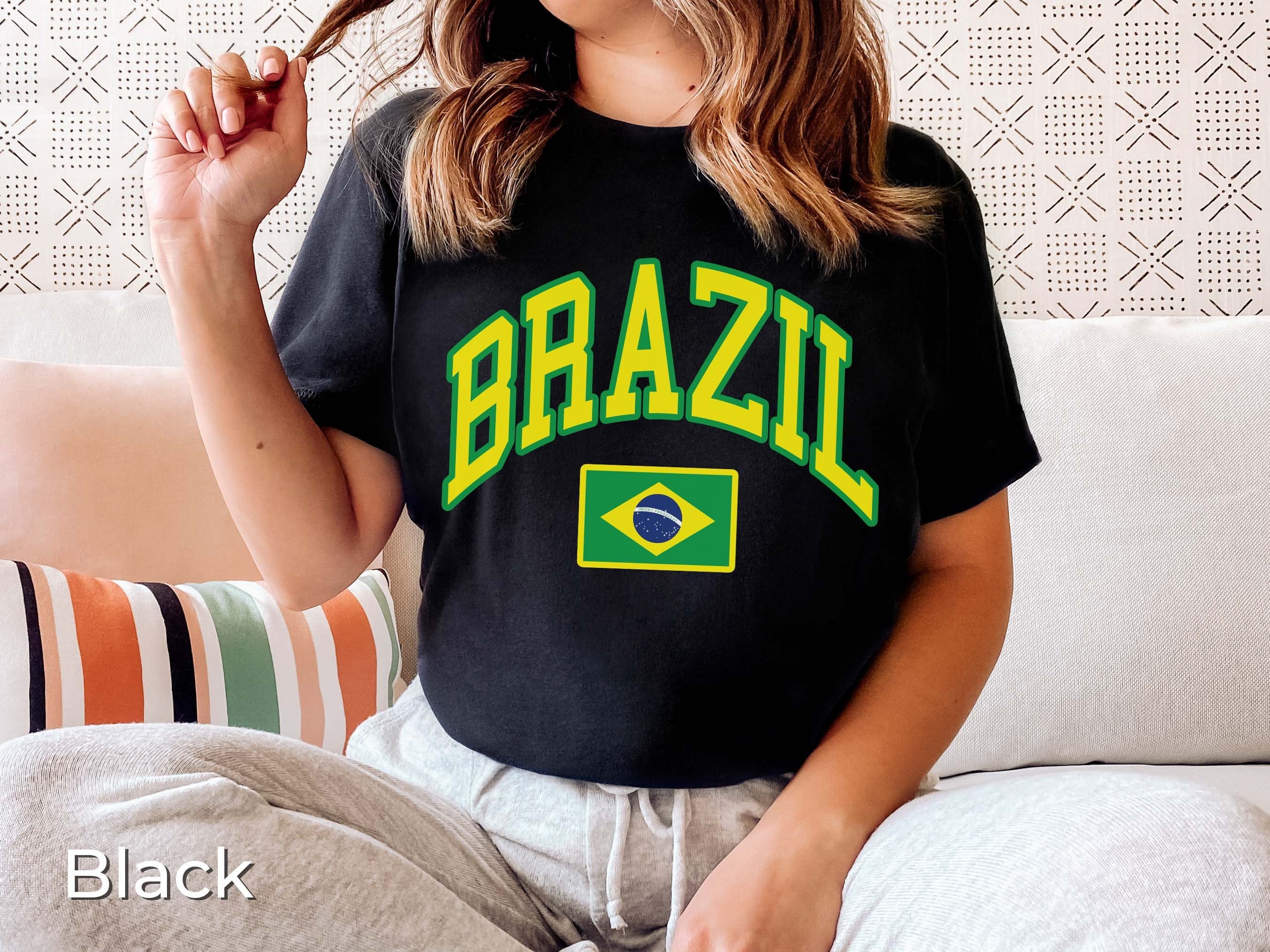 Brazil Shirt Unisex Fit Brazilian Flag T-shirt Green and Yellow
