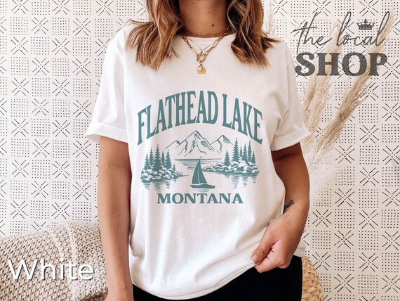 Vintage Flathead Lake Shirt Teal Flathead Lake Montana T-shirt