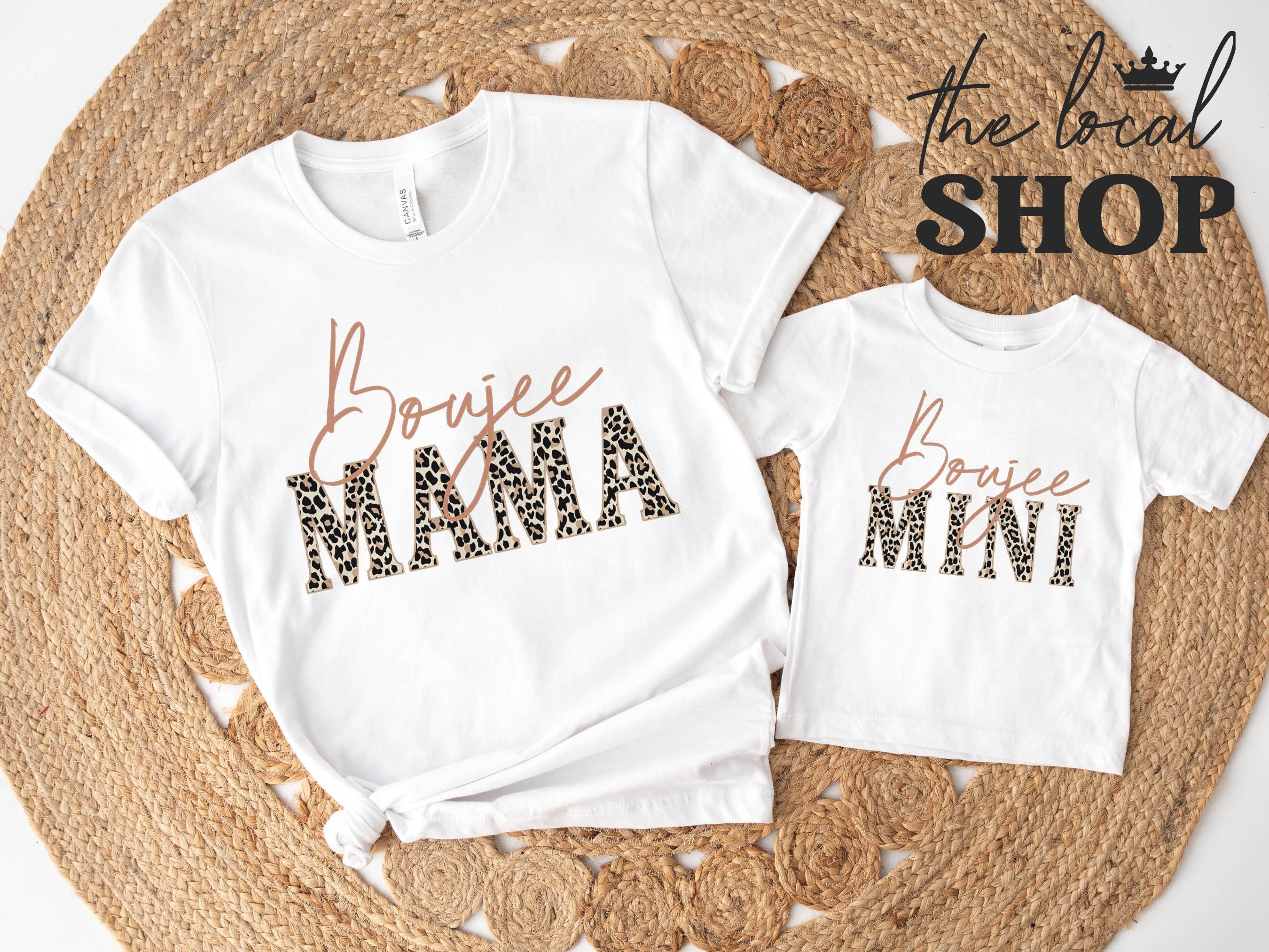 Boujee Mama and Mini Shirts Matching Leopard Print Mama and