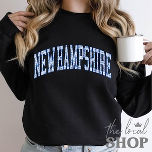 New Hampshire Sweater Blue Floral New Hampshire Sweatshirt Gifts for New Hampshire Mom Shirt Cute Floral New Hampshire State Varsity Sweater