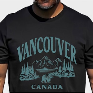 Vintage Vancouver Shirt Teal Vancouver Mountains Canada Unisex Shirt Canadese Bergen Shirt Zeilen Tee Varen Cadeau Natuur Buiten Shirt