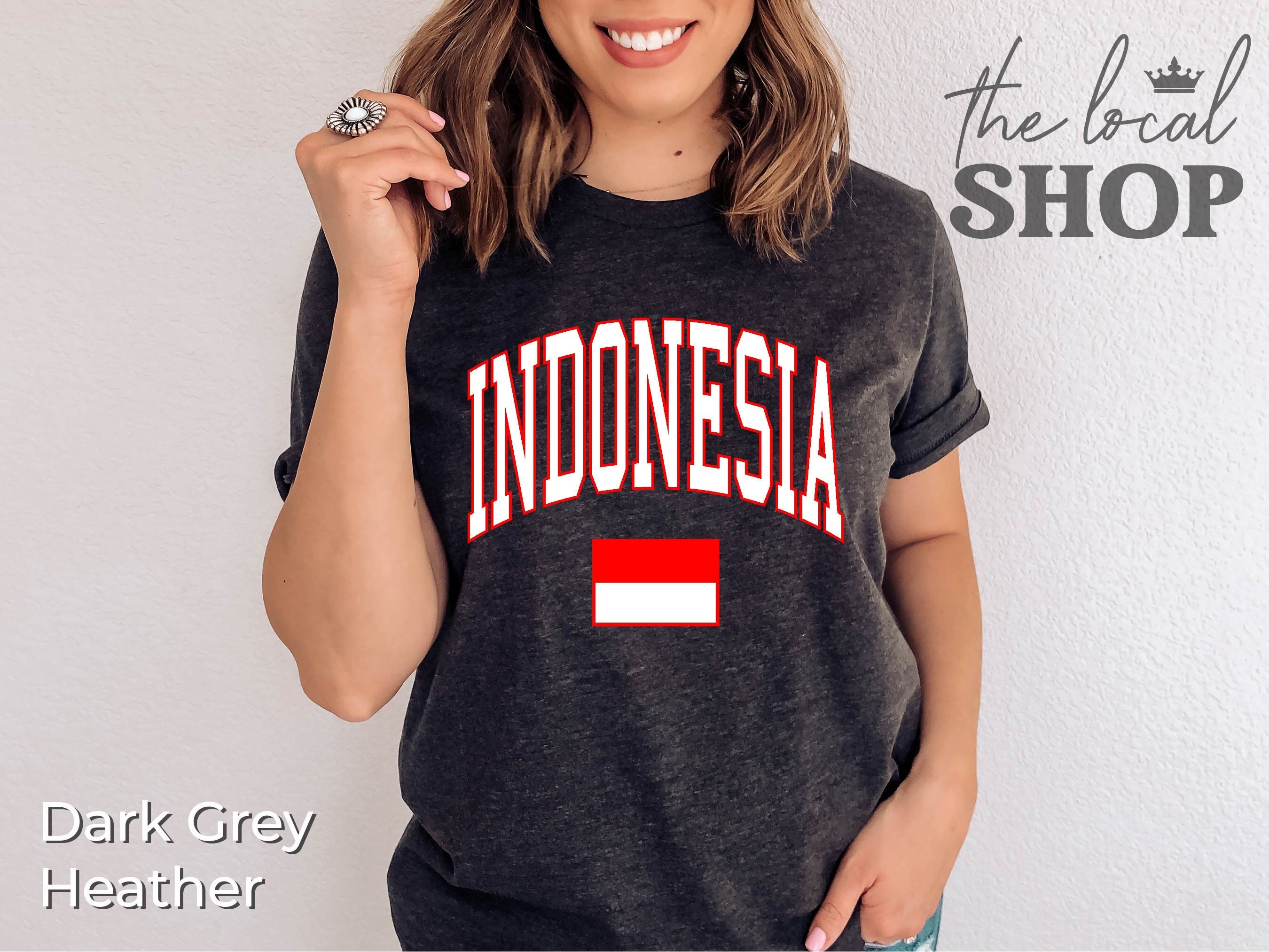 Indonesia Shirt Unisex Fit Indonesian Flag T-shirt Preppy Indonesia Country Shirt Gifts for Indonesian People Southeast Asia Shirts