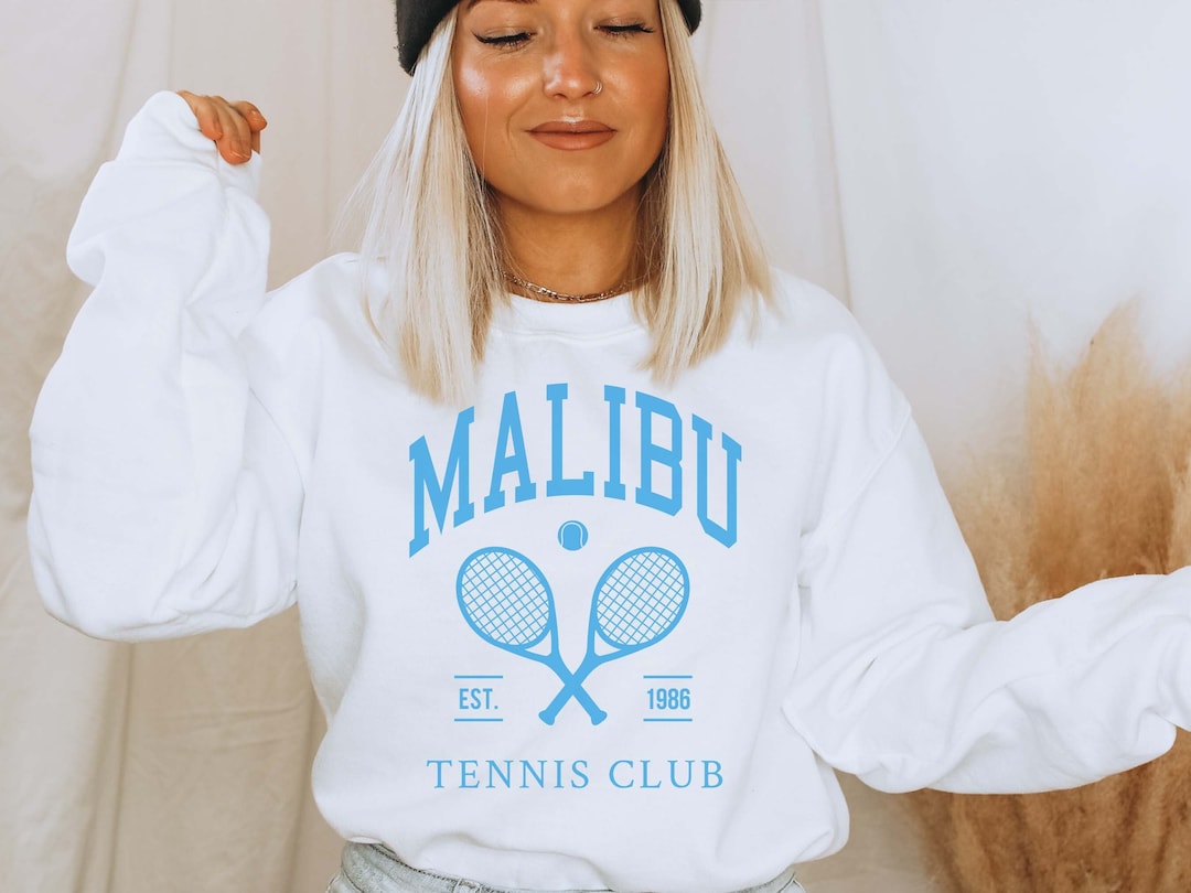 Malibu Tennis Club Sweatshirt: Preppy California Unisex Sweater