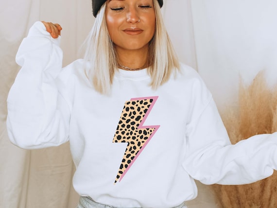 Leopard lightning bolt sweatshirt hotsell