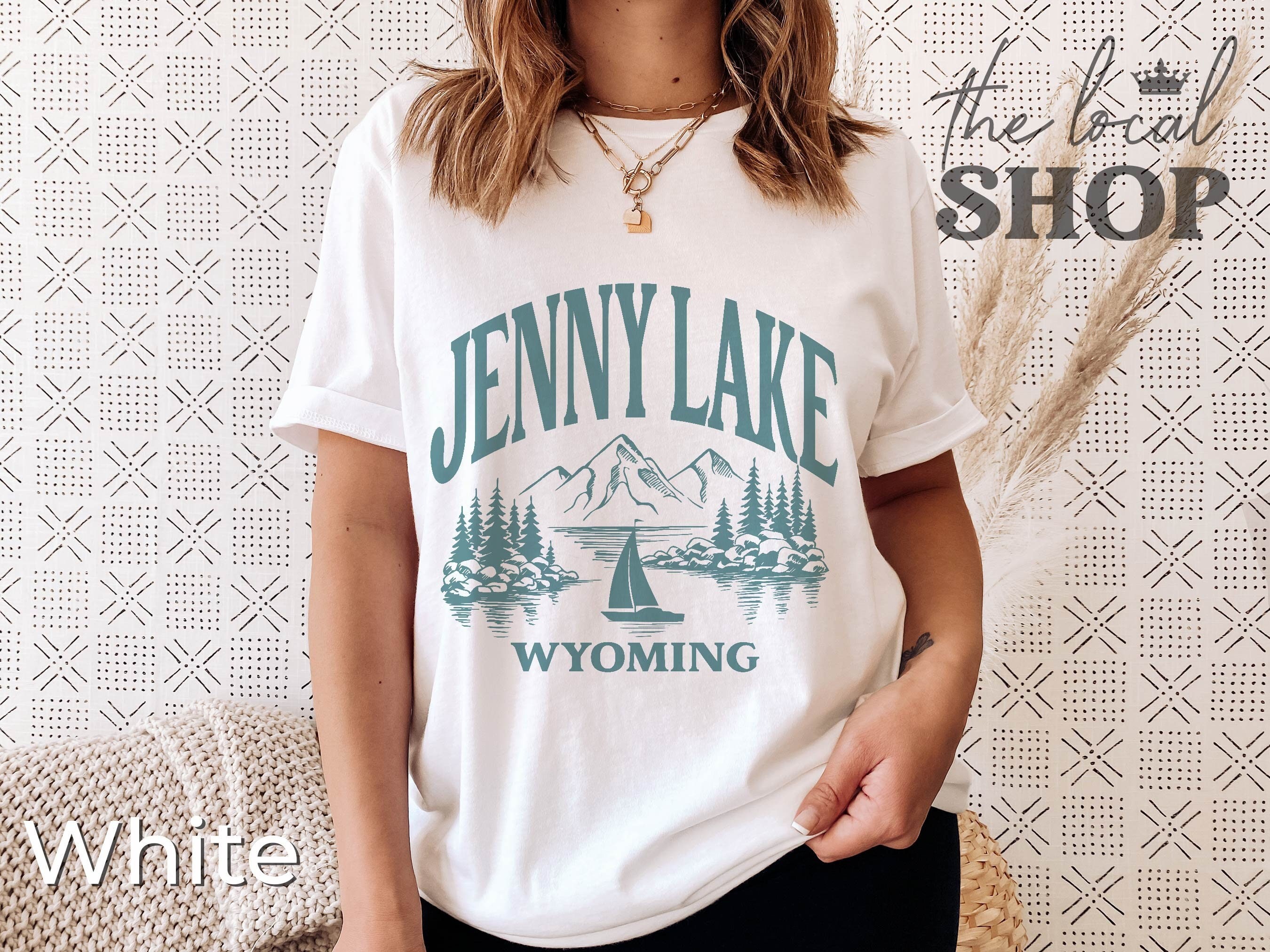 Vintage Jenny Lake Shirt Teal Jenny Lake Wyoming T-Shirt Wyoming Lake Life Tee Sailing Shirt Boating Gift Nature Outdoors Shirt