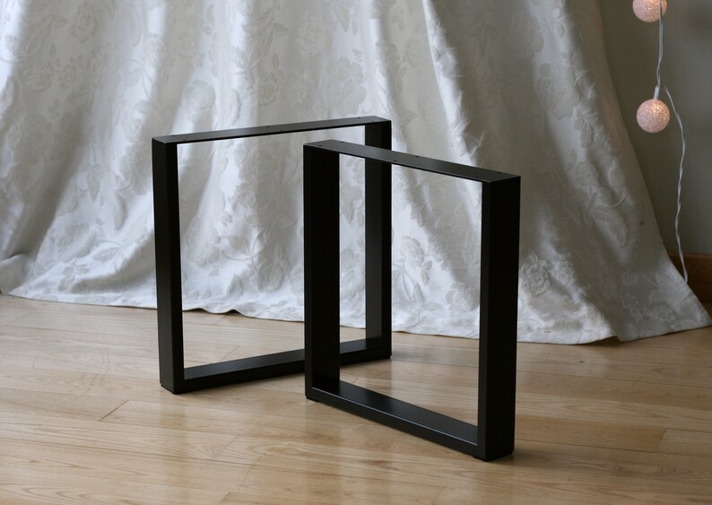 Coffee Table Legs Steel Bench Square Base Metal Powder Coated Set Of 2